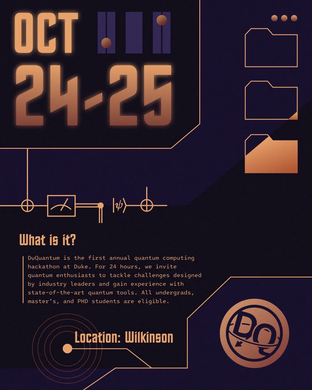 “Oct 24–25” announcement post explaining the hackathon, at Wilkinson