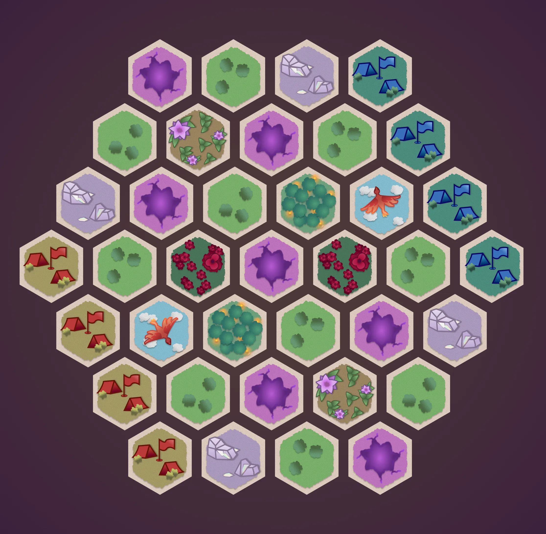 The board game's game map